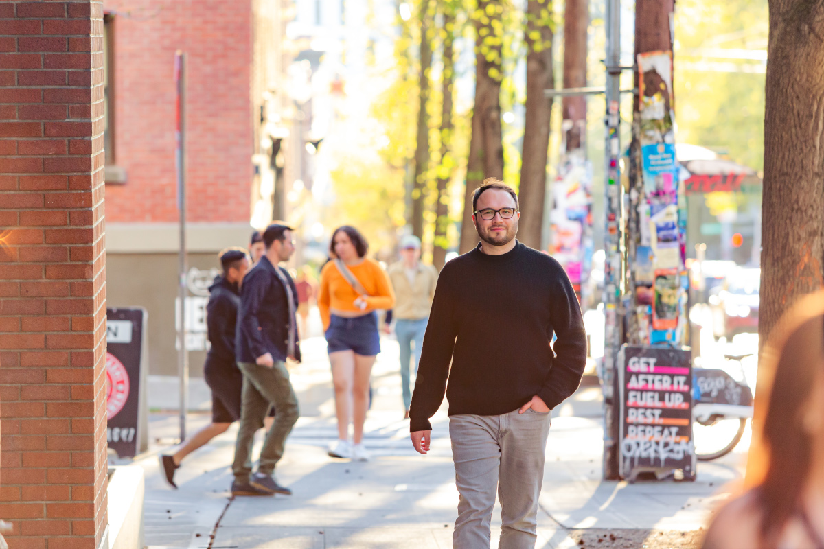 Nat Henry portrait on a street in Seattle, WA